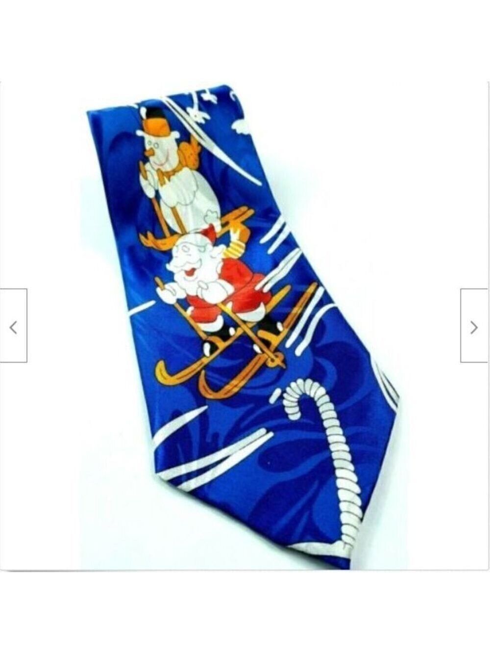 Santa Claus Snowman Christmas Skiing Holiday Tie